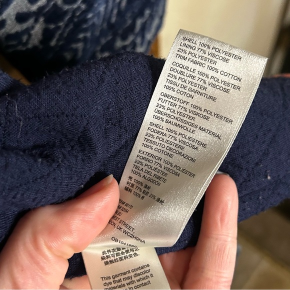 Anthropologie Women's Hooded Navy Chenille/Tapestry Parka/Jacket /Coat size XLP. - Picture 7 of 12